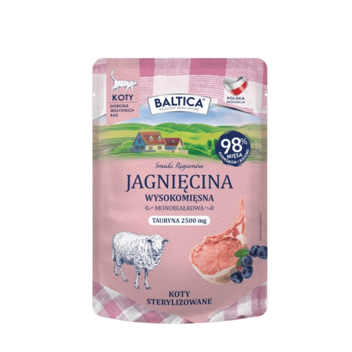 Baltica Smaki Regionów Jagnięcina 100 g – monobiałkowa mokra karma dla kota